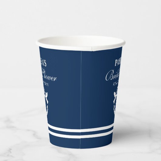 Nautical anchor navy blue vrijgezellenfeest party  papieren bekers (Rechts)