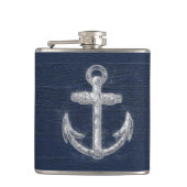  Nautical Anchor Navy Blue/White Heupfles (Voorkant)
