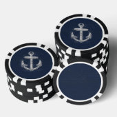  Nautical Anchor Navy Blue/White Pokerchips (Opstapeling)