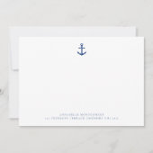 Nautical Anchor Navy Correspondent Notitiekaartje (Voorkant)