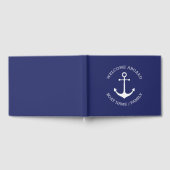 Nautical anchor Navy Custom Name Welkomstbord Gastenboek (Volledig)