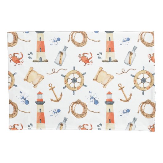 Nautical Anchor Navy Cute Kinder Kussensloop (Voorkant-Links)
