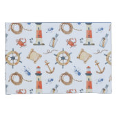 Nautical Anchor Navy Cute Kinder Kussensloop (Voorkant-Rechts)