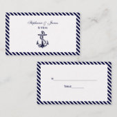 Nautical Anchor Navy Diag Stripe 2 Escort Kaarten Plaatskaartje (Voorkant / Achterkant)