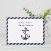 Nautical Anchor Navy Diag Stripe 2H Vrijgezellenfe Kaart (Staand voorkant)