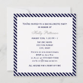 Nautical Anchor Navy Diag Stripe 2SQ Bachelorette Kaart (Achterkant)