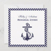 Nautical Anchor Navy Diag Stripe 2SQ Rehearsal Din Kaart (Voorkant)