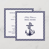 Nautical Anchor Navy Diag Stripe 2SQ Vrijgezellenf Kaart (Voorkant / Achterkant)
