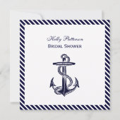 Nautical Anchor Navy Diag Stripe 2SQ Vrijgezellenf Kaart (Voorkant)