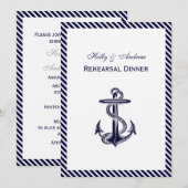 Nautical Anchor Navy Diag Stripe 2V repesal Din Kaart (Voorkant / Achterkant)