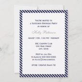 Nautical Anchor Navy Diag Stripe 2V Sweet 16 Kaart (Achterkant)