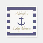 Nautical Anchor Navy Gold Boy Baby shower Servet (Voorkant)