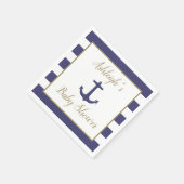 Nautical Anchor Navy Gold Boy Baby shower Servet (Hoek)