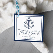 Nautical Anchor Navy Monogram Dank je huwelijk Bedankjes Labels