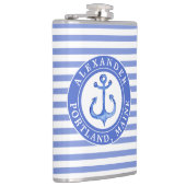 Nautical Anchor Navy Personalized Heupfles (Rechts)