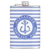 Nautical Anchor Navy Personalized Heupfles (Voorkant)