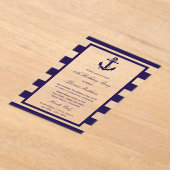 Nautical Anchor Navy Stripe Beach Birthday Party Acryl Uitnodigingen (Laagn)
