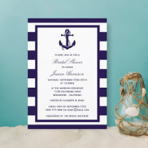 Nautical Anchor Navy Stripe Vrijgezellenfeest