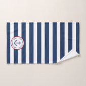 Nautical anchor navy striped hand handdoek (Handdoek)