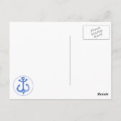 Nautical Anchor Navy Striped Vaderdag Briefkaart (Achterkant)