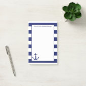 Nautical Anchor Navy Stripes Aangepast 4 x 6 Post-it® Notes (Kantoor)