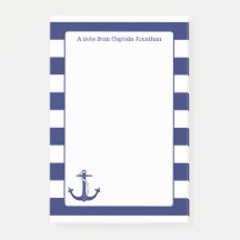 Nautical Anchor Navy Stripes Aangepast 4 x 6