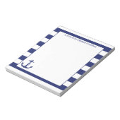 Nautical Anchor Navy Stripes Aangepast 5,5 x 6 Notitieblok (Linkerzijde)