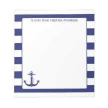 Nautical Anchor Navy Stripes Aangepast 5,5 x 6