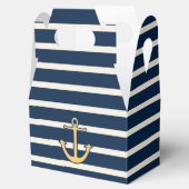 Nautical Anchor Navy Stripes Bedankdoosjes (Geopend)