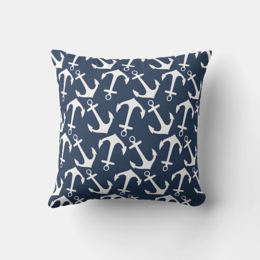 Nautical Anchor Nursery Birth Stats Pillow Kussen (Achterkant)