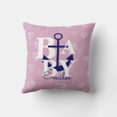 Nautical Anchor Nursery Decor Pink Navy Kussen (Achterkant)
