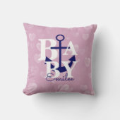 Nautical Anchor Nursery Decor Pink Navy Kussen (Voorkant)