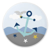 Nautical Anchor Nursery Drawer Pull Knob Keramische Knop (Voorkant)