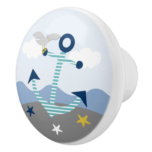 Nautical Anchor Nursery Drawer Pull Knob Keramische Knop (Rechts)