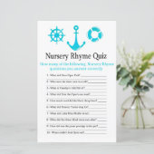 Nautical Anchor Nursery Rhyme Quiz baby showergame (Staand voorkant)