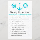 Nautical Anchor Nursery Rhyme Quiz baby showergame (Voorkant)