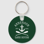 Nautical Anchor Oars Family Lake House Green Sleutelhanger (Voorkant)