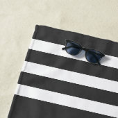 Nautical Anchor Oars Helm Jouw naam Grey & White Strandlaken (In situ)