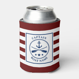 Nautical Anchor Oars Kapitein Boat Name Striped Blikjeskoeler