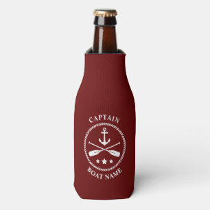 Nautical Anchor Oars Kapitein Uw Boat Naam Rood Flesjeskoeler