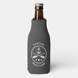 Nautical Anchor Oars Kapitein Your Boat Name Grey Flesjeskoeler