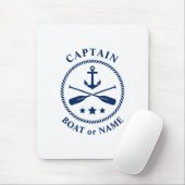 Nautical Anchor & Oars met kapitein Boat of naam Muismat (Met muis)