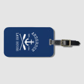 Nautical Anchor Oars Navy Blue Family Lake House Bagagelabel (Voorkant (horizontaal))