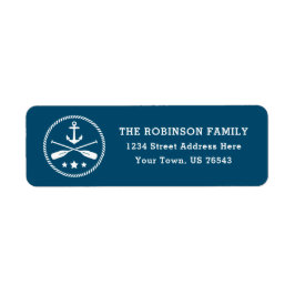 Nautical Anchor Oars Stars Rope Aqua Adres Etiket