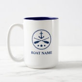 Nautical Anchor & Oars Toevoegen boot of Naam Groo Tweekleurige Koffiemok (Links)