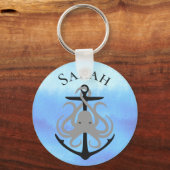 Nautical Anchor Octopus Persoonlijke Sleutelhanger (Voorkant)