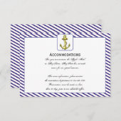 Nautical Anchor on Blue Wedding Accomodations Informatiekaartje (Voorkant / Achterkant)