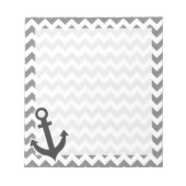 Nautical Anchor on Dark Gray Chevron Notitieblok (Voorkant)