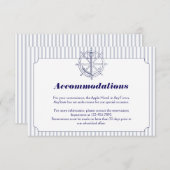 Nautical Anchor on Grey Stripe Wedding Insert Informatiekaartje (Voorkant / Achterkant)
