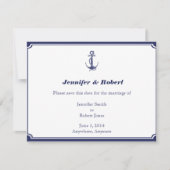 Nautical Anchor on Navy Save the Date Kaart (Voorkant)